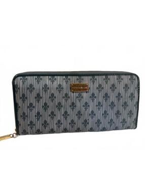 Patrick Cox blue gray patterned zip around wallet